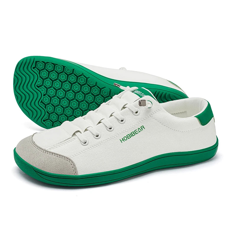 HOBIBEAR Unisex Barefoot Canvas Sneakers – Zero Drop, Wide Toe Minimalist Walking Shoes