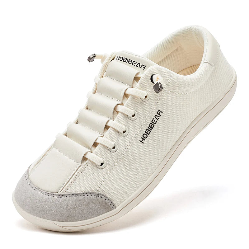 HOBIBEAR Unisex Barefoot Canvas Sneakers – Zero Drop, Wide Toe Minimalist Walking Shoes